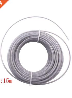 15m Long Trimmer Wire Cord Line 3mm Steel Wire Gray For Stri