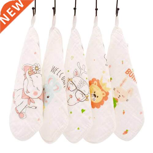 Happyflute 100% Cotton Square Face Towel 5piece/set Muslin B