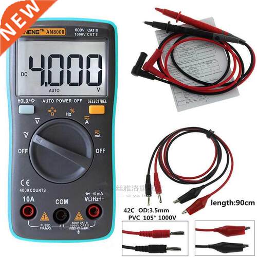 Electric Digital Multimeter 4000 Counts Backlight AC/DC Amme