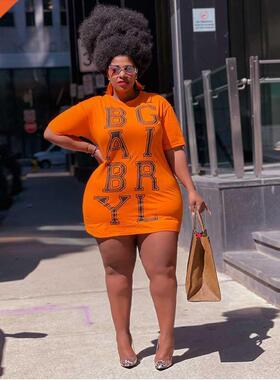 L-4XL large letter printed ladies short sleeve T大码女士T恤