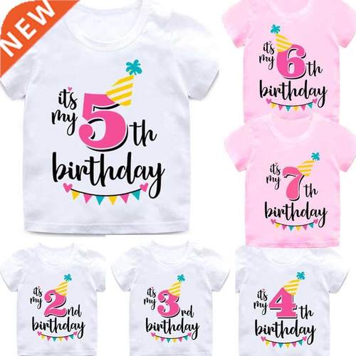 Girl Birthday Cartoon T Shirt for Girls Tshirt number 2 3 4