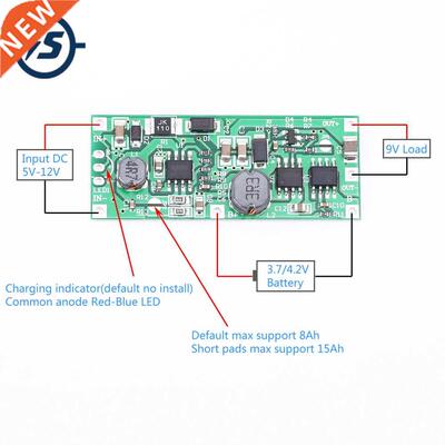 DC 5V-12V to 9V Charging Step p Booster Module for 18650 Lit