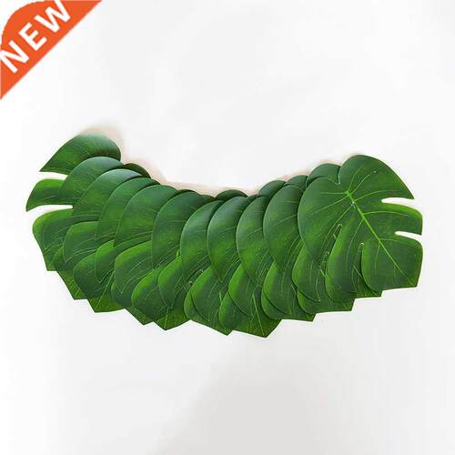 12pcs Green Artificial Tropi Palm Leaves Hawaiian Luau