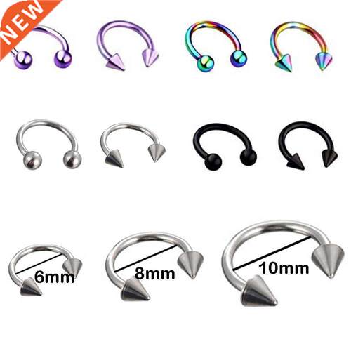 2PCS metal Horseshoe Fake Nose Ring C Clip BCR Septum Lip st