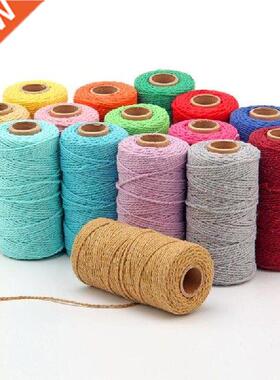 100M Pure Color Cotton Cord Natural 19 Colors Twsted Cord
