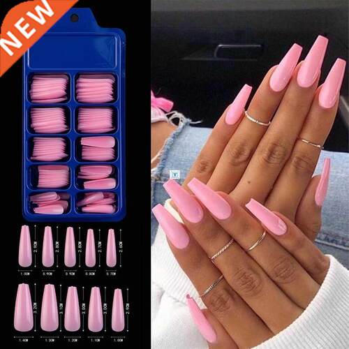 100pcs Fake Nail Tips Coffin Long Ballerina Full Cover Nail