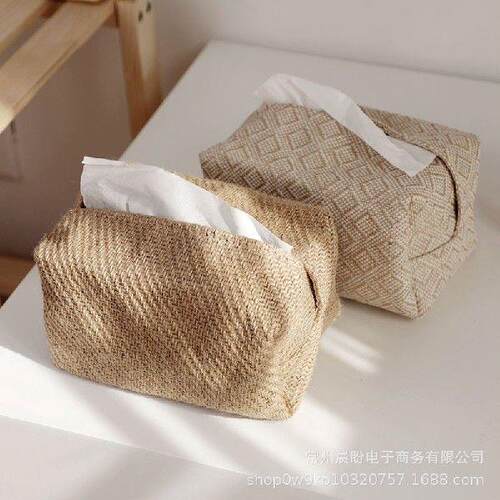 Cotton Linen Cloth Art Tissue Box Simple Paper Box Napkin