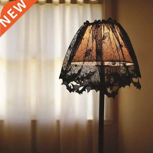 Newest Arrival Halloween Lampshade Scarf Spider Web Black