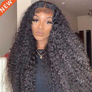 Kinky Curly Human Hair Wig Loose Deep Wave Wig Hd Transparen