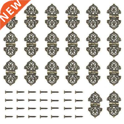 20Pcs Antique Decorative Hinges Bronze Engraving Design Box