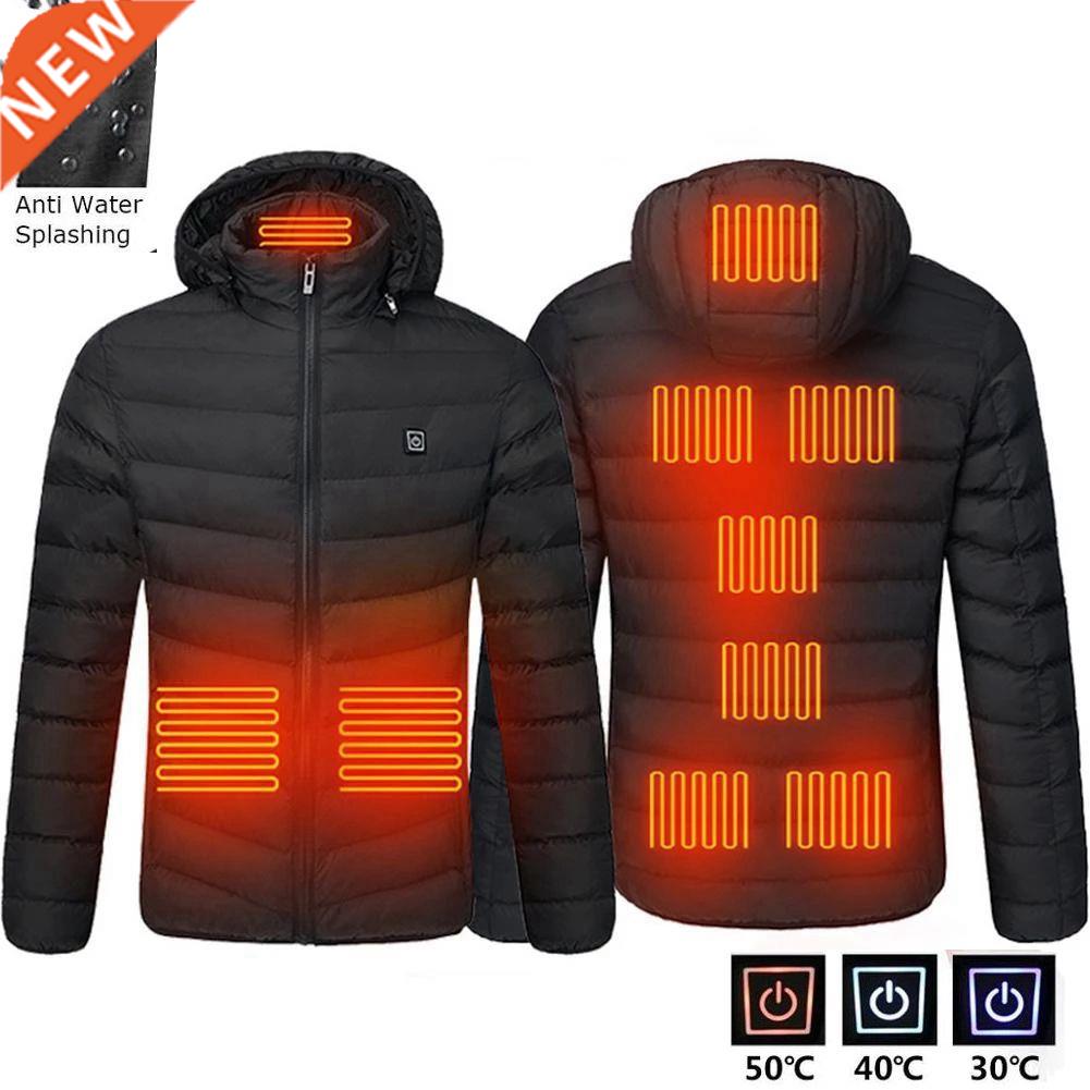 Men 9 Areas Heated Jacket USB Winter Outdoor Electric Heatin