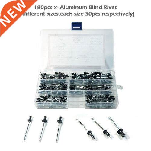 180pcs Fastener Nails Round Dome Aluminum Blind Rivet Kit