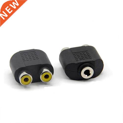 3.5 mm Female to 2 RCA Jack Female Audio Adapter for Compute