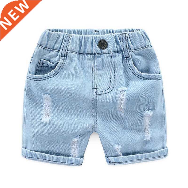 Summer baby Boys denim shorts Fashion hole children jeans So