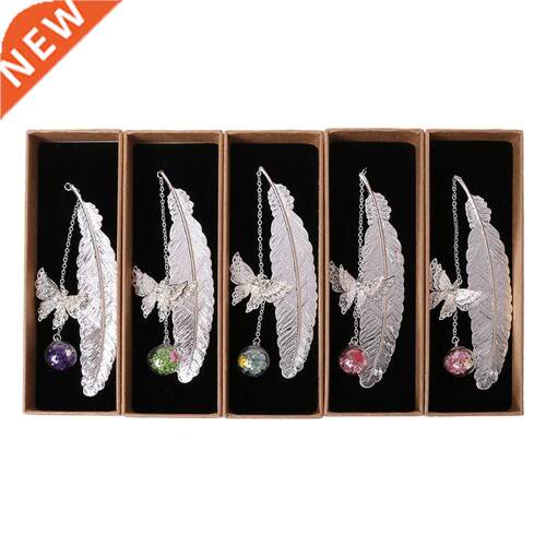 Retro Vintage Feather Butterfly Metal Bookmarks Label Book M