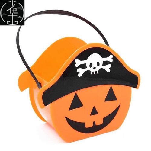 Halloween pumpkin bucket pirate decoration luminous lamp por