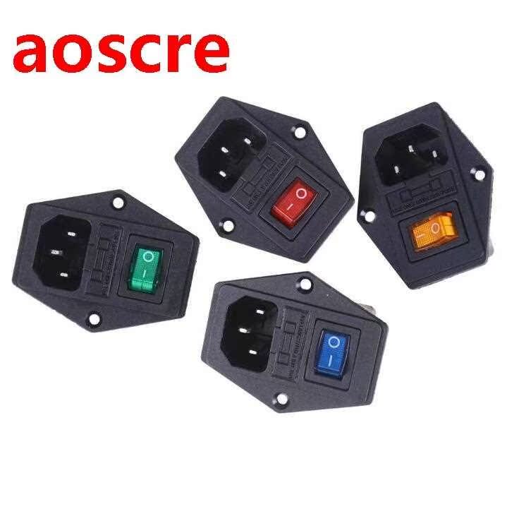 Free Shipping 1pcsHot 10A 250V Inlet Module Plug Fuse Switch