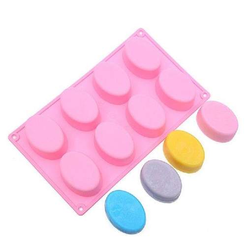 8Cavity Oval Multi-function Soap Molds Handmade Craft Soap