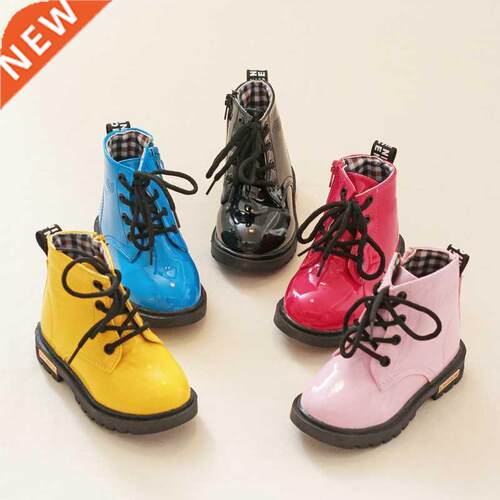 Size21-36 Children Girls Martin Boots PU Leather Waterproof