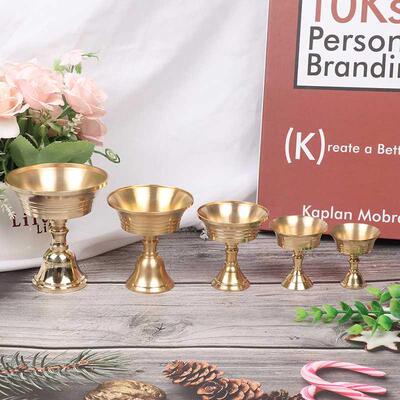 Multi-Size Golden Copper Alloy Candle Holder Candlestick