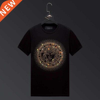 2022 Character Rhinestones T Shirts Men Brand Short Sleeve F