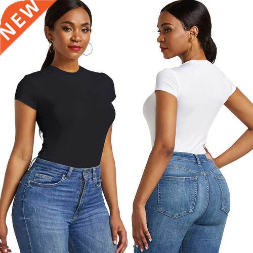 Woen Bodysuit 2020 Suer O Neck Short Sleeve Sexy Skinny S
