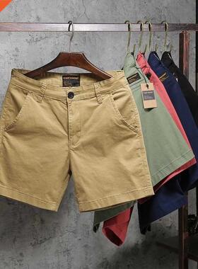 2022 Shorts Men Summer Casual Shorts Pure Color Daily Work W