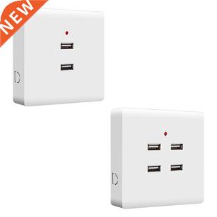 2/4 Ports USB Electrical Socket Wall Mounting Charger Statio
