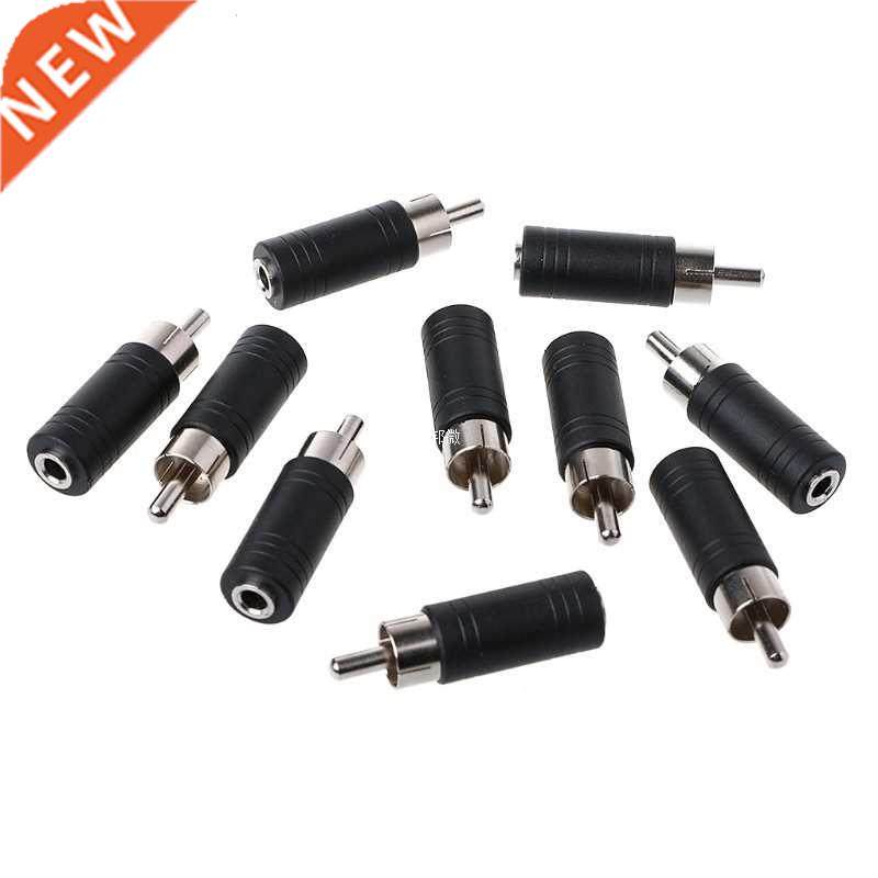 10 Pcs .5mm Female Mono Plug To RCA Male Jack Audio Adapter