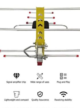100 Miles Range 360 Rotation Digital Outdoor TV Antenna UHF