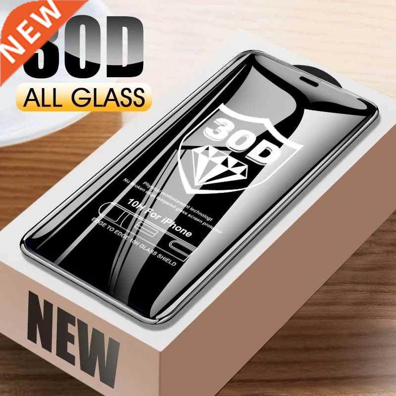 30D Curved Protective Glass On For iPhone 14 13 12 11 Pro XS