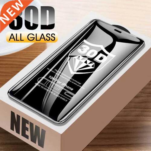 30D Curved Protective Glass On For iPhone 14 13 12 11 Pro XS