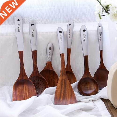 Solid Wood Cooking Tool Set Eco-friendly Teak Spatula Rice S
