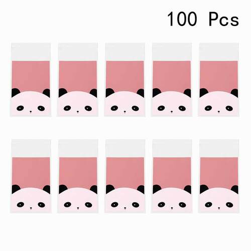 100Pcs Gift Bags Little Panda Design Self adhesive Biscuits