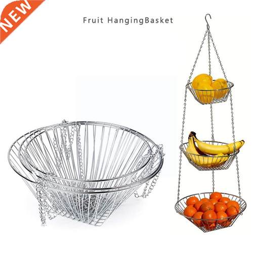 New Three-tier Fruit Hanging Basket Simple Hollow Wrought
