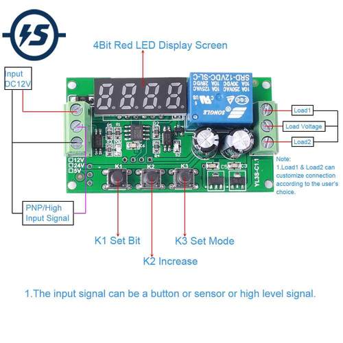 DC 12V Pulse Counter High Level Trigger Relay Module 0-10KHz