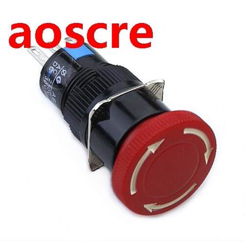 1PCS Red Mushroom DC 30V 3A / AC 250V 1A Emergency Stop Push