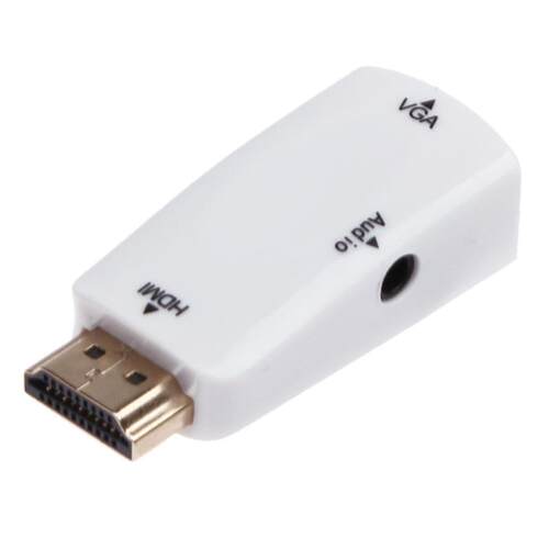 HDMI Male to VGA Female Converter Box Adapter With AV Audio