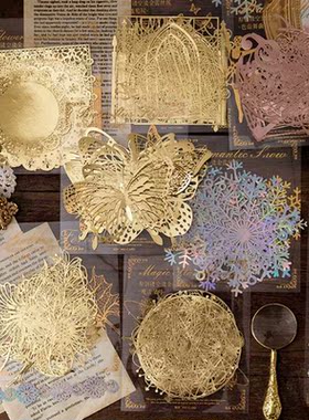 10pcs/pack INS Scrapbooking paper Bronzing Lace Decoration p