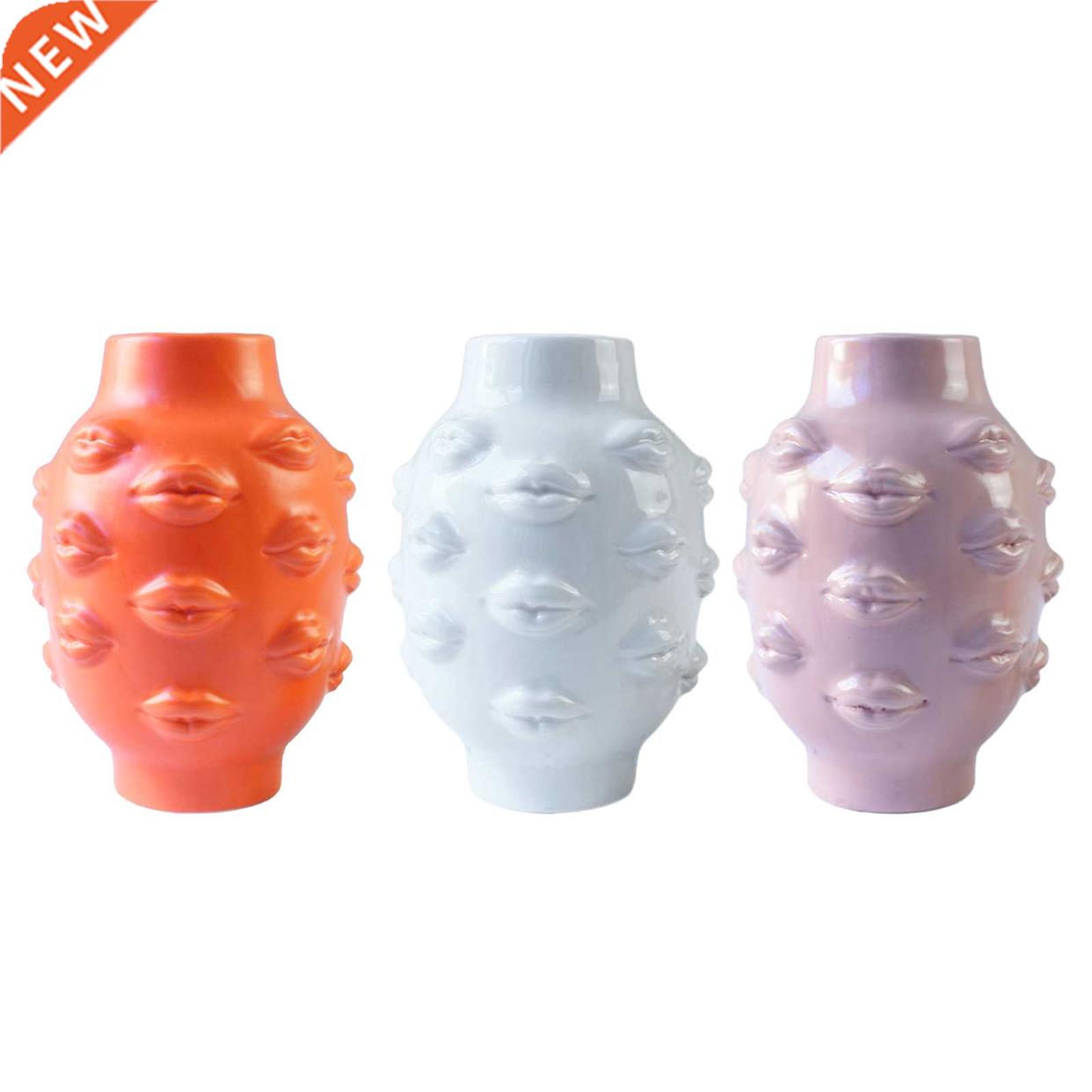 Ceramic Sculpture Vase, Creative Lip Vases, Decoration