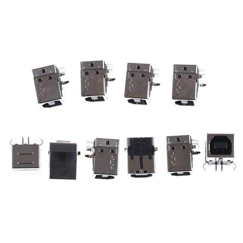 10pc Side port USB B Type Female Socket Connector 90degree
