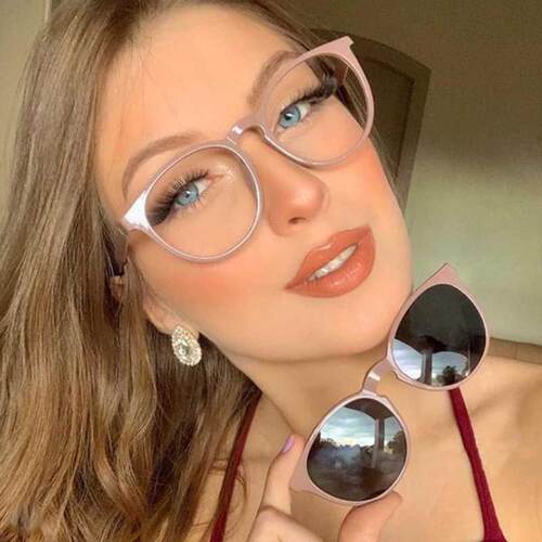 Optical Magnet Clip Glasses Frame Sunglasses Women vintage R