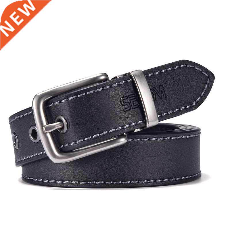 fashion black belt for men cowskin genuine leather belt 3.