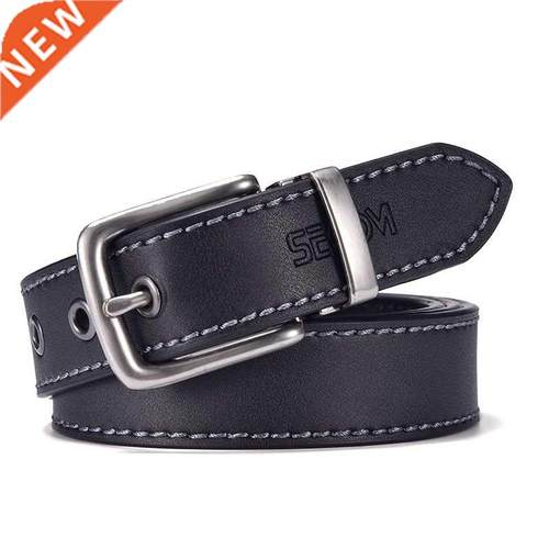 Fashion Black Belt For Men Cowskin Genuine Leather Belt 3.0