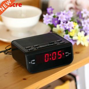 Compact Digital Alarm Clock FM Radio with Dual Alarm Buzzer