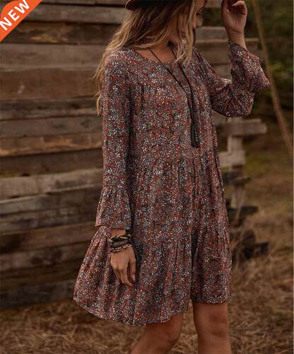 2022 New women's flounces waist-in dress荷叶边收腰女连衣裙
