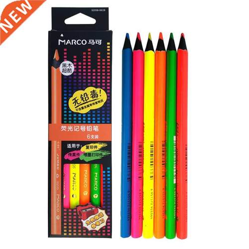 *Marco Raffine 6pcs Black Wood Colored Pencils lapis de colo