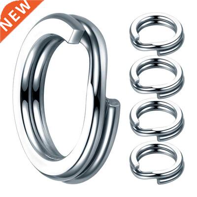 100pcs Fishing Split Rings 3.7-14MM Crank Hard Bait Snap Sil