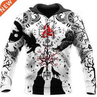 Beautiful Vikings Tattoo 3D Printed Men Hoodie Harajuku Fash