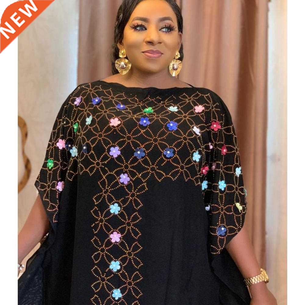 New Chiffon Long Stick Diamond Free Size Sequin Dress For Af